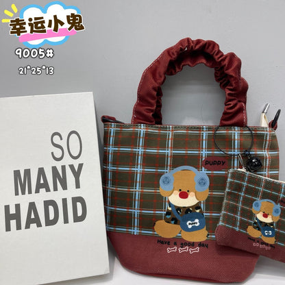 In-Stock New Small Cloth Bag Ins Cute Cartoon Women's Summer Cloth Bag Handbag Casual Tote Bag Upgrade