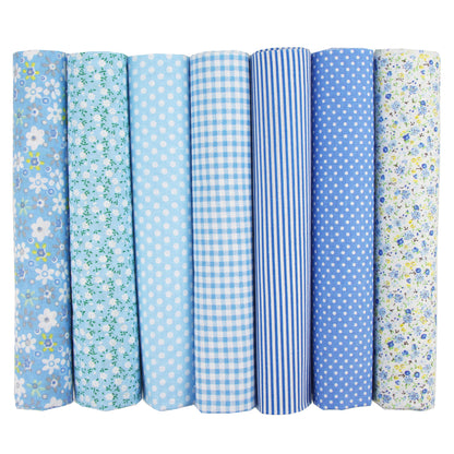 7 Color Patchwork Cloth Group Plain Flower Cloth Broken Plaid Dot DIY Cotton Small Fresh Plant Printing Cloth