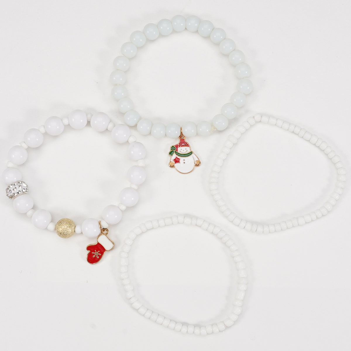 Christmas bracelet elastic rope bracelet snowman snowflake Christmas tree old man deer hat pendant bracelet gift