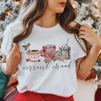 Women's New Product Merry Christmas Christmas Theme Christmas Tree plus size Trendy Top T-Shirt Women