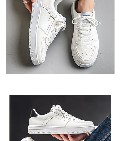 White Shoes Men's Summer Breathable Youth Casual All-match Men's Shoes 2024 New Student Pure White Sports Shoes