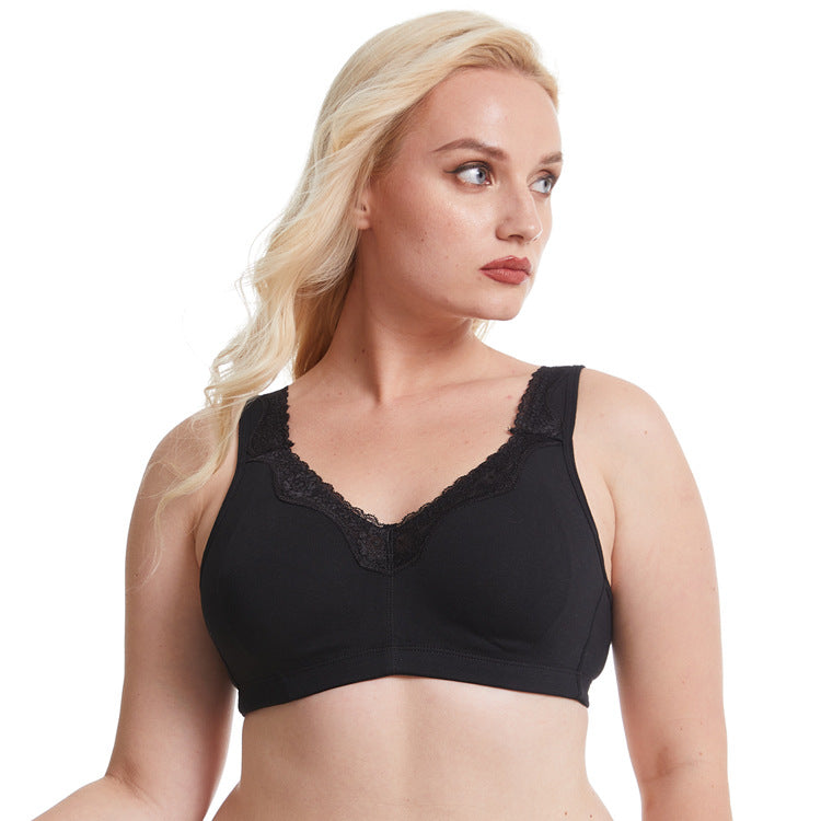 150kg Breathable Full-Cup Lace Trim Comfortable Plus-Size Bra for Large Busts, Makes Bust Look Smaller, Cross-Border European and American Lingerie, g Cup