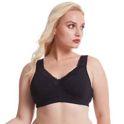 150kg Breathable Full-Cup Lace Trim Comfortable Plus-Size Bra for Large Busts, Makes Bust Look Smaller, Cross-Border European and American Lingerie, g Cup