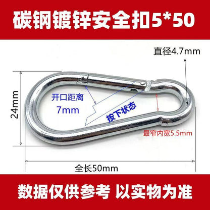 Safety Buckle, Climbing Buckle, Stainless Steel Lock, Spring Safety Ring, Outdoor Rock Climbing Accessories, Factory Direct Sales, Safety Hook