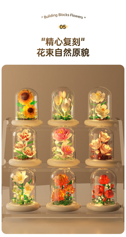 Jihui New Product Flower Pot Series Building Blocks Assembled Compatible with Lego Toys Children's Educational Boys and Girls Cross-border Wholesale
