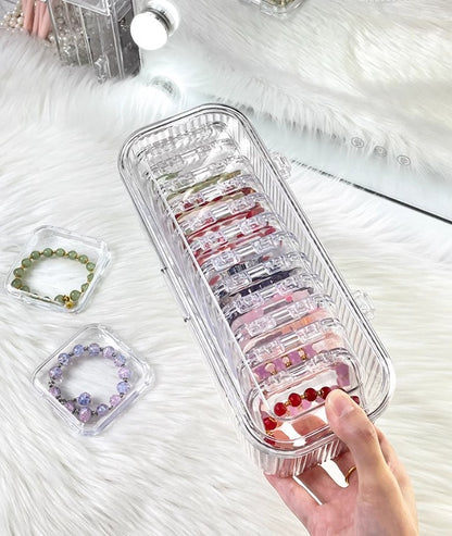 Acrylic Storage Box Jewelry Drawer Bracelet Storage Crystal Necklace Multi-lattice Jewelry Box Portable Anti-oxidation Bracelet
