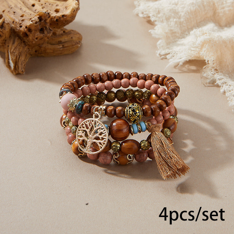 European and American Cross-Border Hot-Selling New Bohemian Bracelets Creative Tassel Multi-Layer Beaded Bracelets Fashion Jewelry