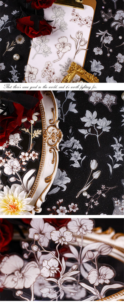 Retrostory Flower Dyeing Series Pet Sticker Pack 16 Pieces into Retro Flower Handbook DIY Material Decorative Stickers