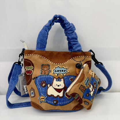 In-Stock New Small Cloth Bag Ins Cute Cartoon Women's Summer Cloth Bag Handbag Casual Tote Bag Upgrade