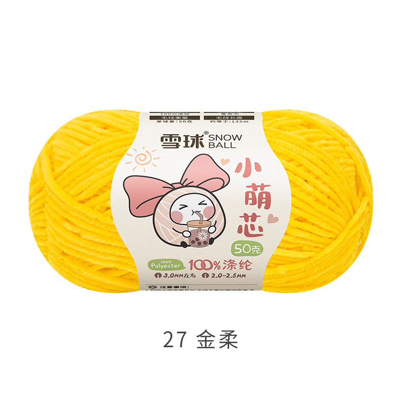 Snowball Macey Core Matte Chenille Fine Wool DIY Handmade Knitted Doll Scarf Hat Hair Accessories Crochet
