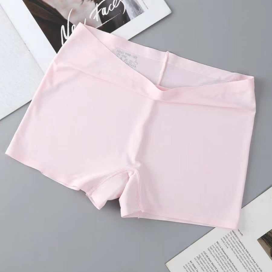 Summer Mid-waist Safety Pants Belly-closed Breathable Boxers Ice Silk Seamless Underwear Anti-light Leggings Women's Boxers