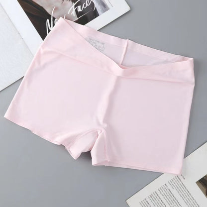 Summer Mid-waist Safety Pants Belly-closed Breathable Boxers Ice Silk Seamless Underwear Anti-light Leggings Women's Boxers