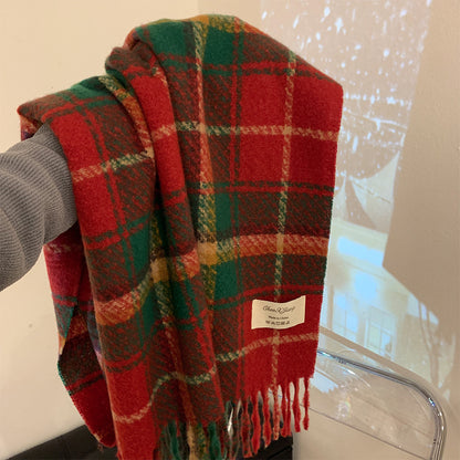Women's scarf winter New Winter high-grade cashmere-like shawl Korean style versatile purple thick warm scarf