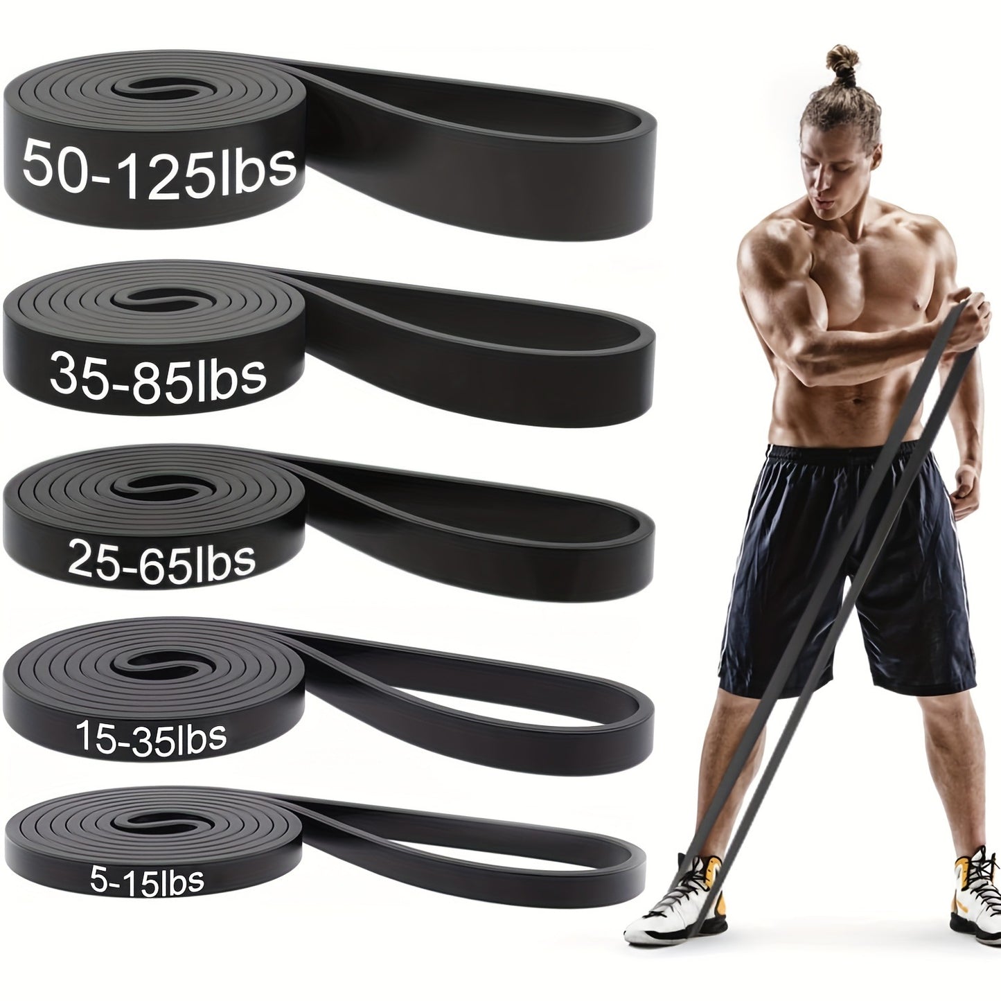 Fitness elastic belt pull-up resistance belt strength training elastic rope men's and women's yoga stretch auxiliary tension belt