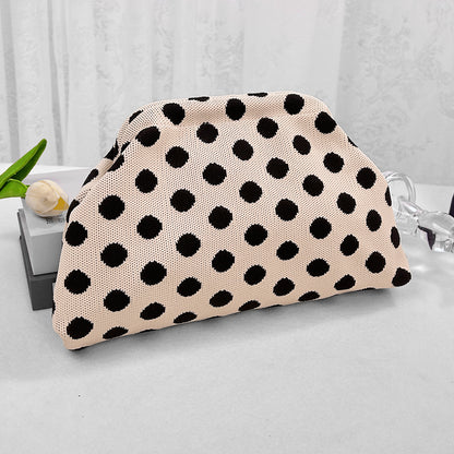 Cross-Border Dropshipping Knitted Bag Striped Clutch Bag for Women Fly-Knit Cloud Versatile Stylish Portable Makeup Bag Large Capacity