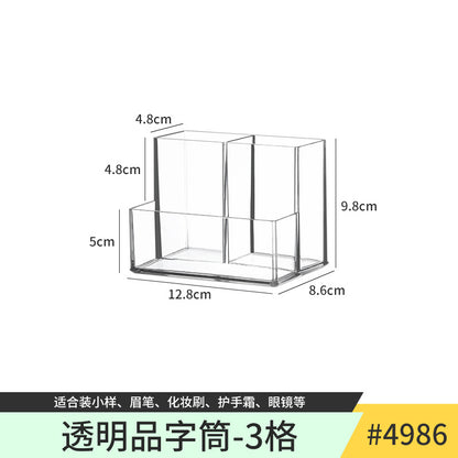 Transparent Storage Box Cosmetics Organizer Desktop Lipstick Makeup Brush Skin Care Product Pen Holder Makeup Box Storage Shelf