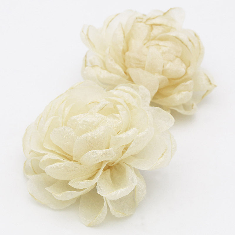 Easiest for Match Camellia High Heels Decorations Starry Sky Yarn Burnt Edge Flowers Bridal Shoe Flowers Handmade Wedding Shoe Accessories