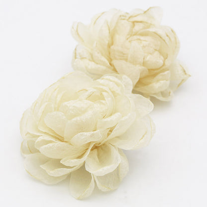 Easiest for Match Camellia High Heels Decorations Starry Sky Yarn Burnt Edge Flowers Bridal Shoe Flowers Handmade Wedding Shoe Accessories