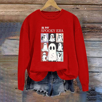 Women Sweatshirtss Halloween Cute Ghost Pattern Long Sleeve Sweater Horror Fall Pullover Tops