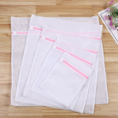 Factory Straight Hair Thickeneded Fine Mesh Gray Zipper Laundry Bag Machine Washable Clothing Care Bag Travel Storage Mesh Bag in Stock