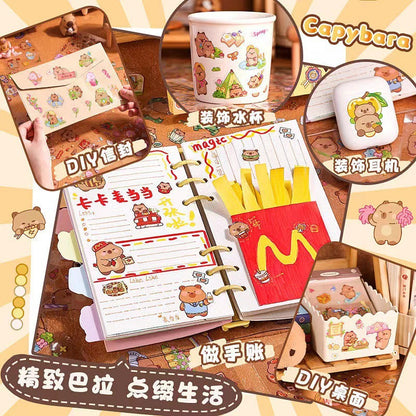 Kapibara Planner Stickers Cartoon Capybara Pet Student DIY Stickers Waterproof Water Bottle Phone Case Adhesive Laser