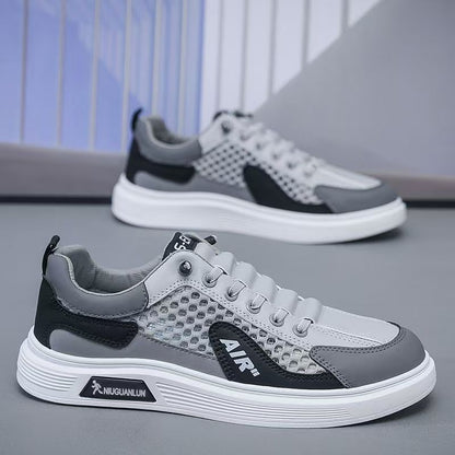 Hollow-Out Leather Shoes for Men, Summer Breathable Soft Leather Low-Top Business Casual Versatile Slip-On Perforated Dad Shoes