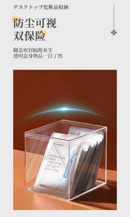 Desktop Storage Box Square Transparent Acrylic Flower Pot Sundries Cosmetics Stationery Notes Kitchen Workstation Height