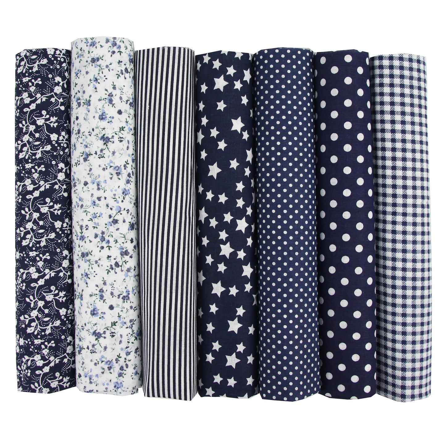 7 Color Patchwork Cloth Group Plain Flower Cloth Broken Plaid Dot DIY Cotton Small Fresh Plant Printing Cloth