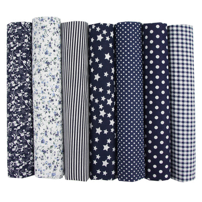 7 Color Patchwork Cloth Group Plain Flower Cloth Broken Plaid Dot DIY Cotton Small Fresh Plant Printing Cloth
