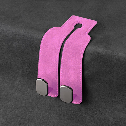 Car rear seat storage small hook turned leather zinc alloy ABS car double hook