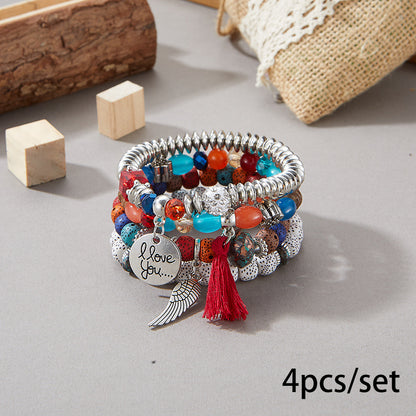 European and American Cross-Border Hot-Selling New Bohemian Bracelets Creative Tassel Multi-Layer Beaded Bracelets Fashion Jewelry