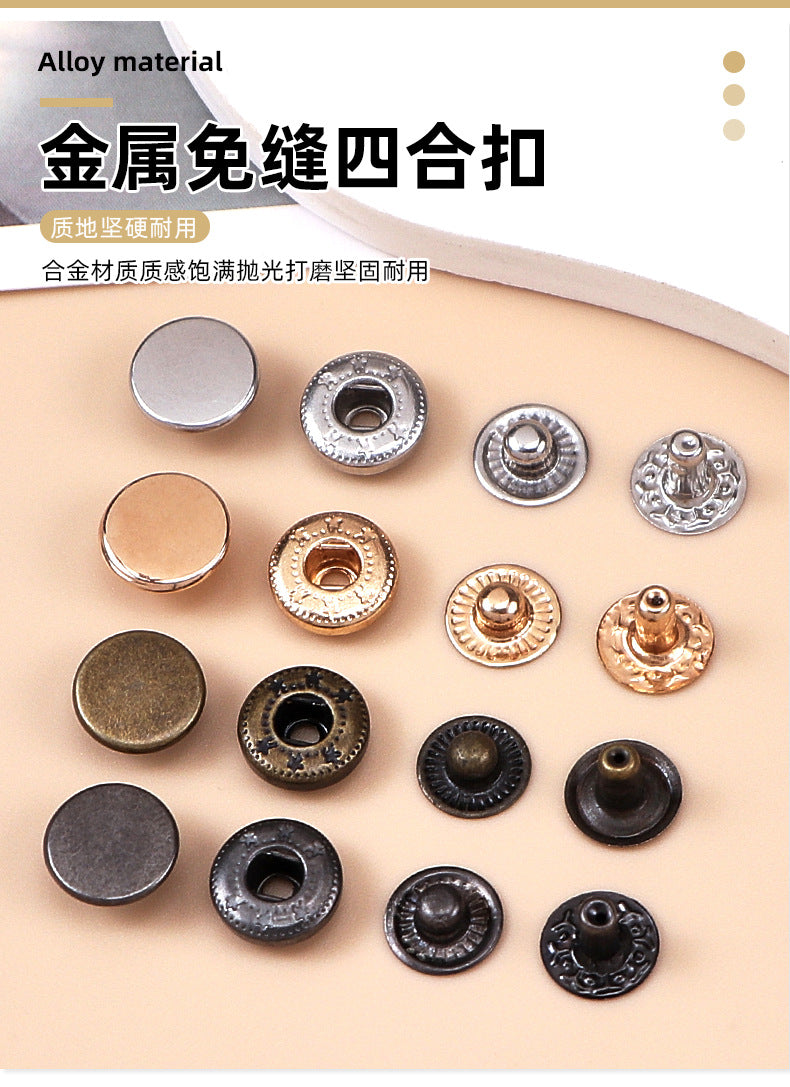 Down jacket button coat metal button frock coat cat coat double stainless steel snap button 655 button