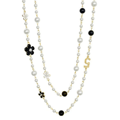 Light Luxury and High-End Multi-Layered Pearl Sweater Chain, Feminine, Simple, Long Autumn and Winter Necklace, Alloy Accessories, Jewelry