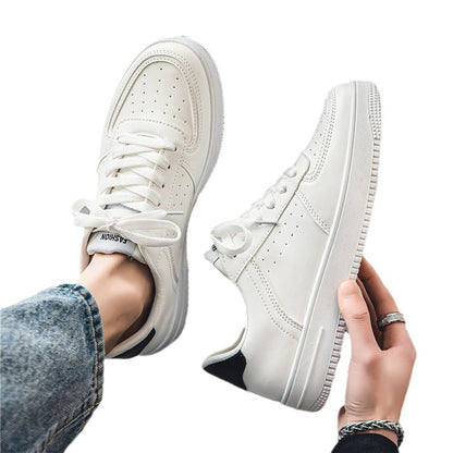 White Shoes Men's Summer Breathable Youth Casual All-match Men's Shoes 2024 New Student Pure White Sports Shoes