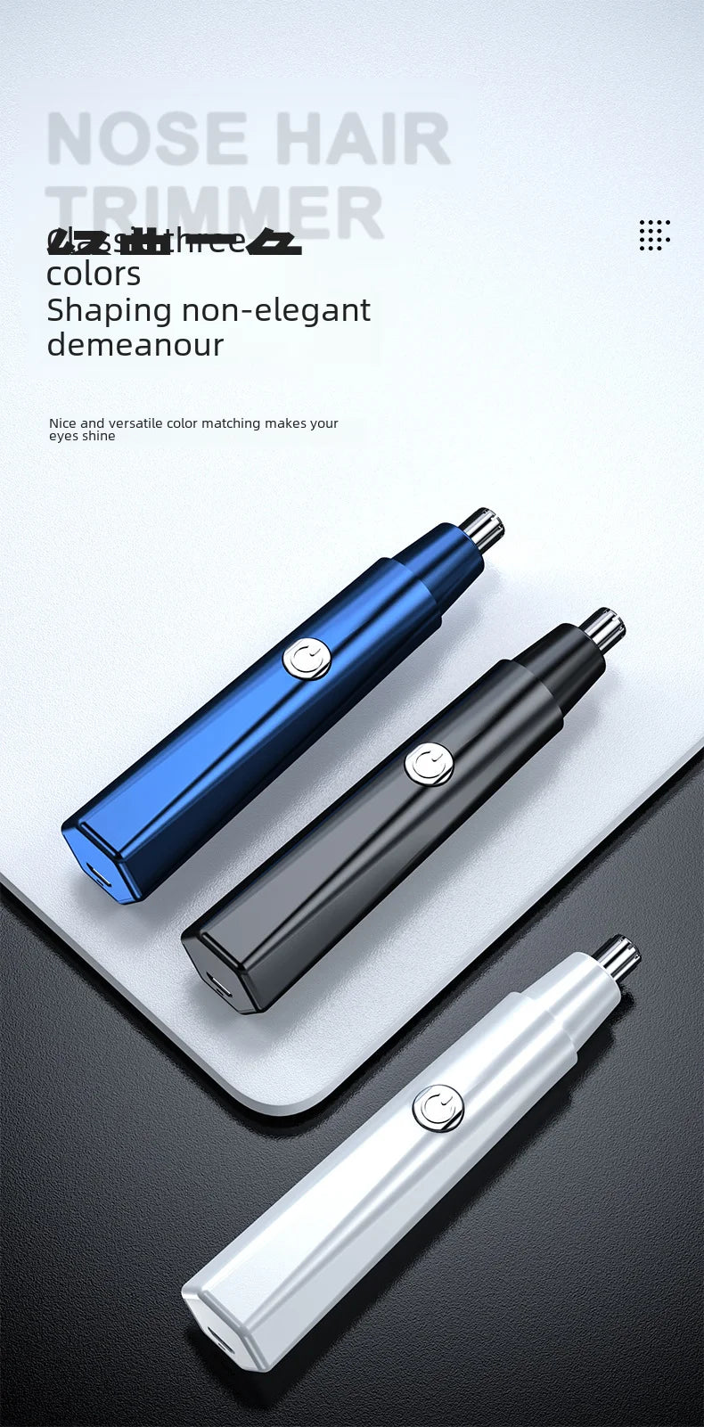 2021 New Model Men's Nose Hair Trimmer Mini Shaver for Trimming Nose Hair, Sideburns, and Ear Hair Dual-Head Trimmer