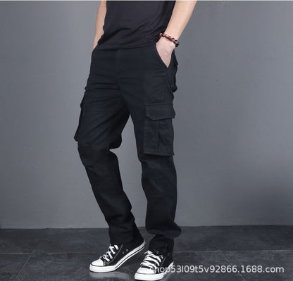 Spring and Autumn Cotton Crane Pants Foreign Trade Plus Size Pants Site Work Pants Men's Multi-Pocket Wear-Resistant Casual Pants