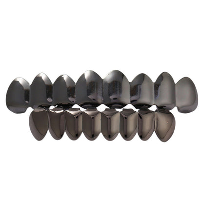 European and American Hot Selling Hiphop Hip-Hop Gold Braces Upper Teeth 8 Lower Teeth 8 Teeth Braces Cross-Border Glossy Braces