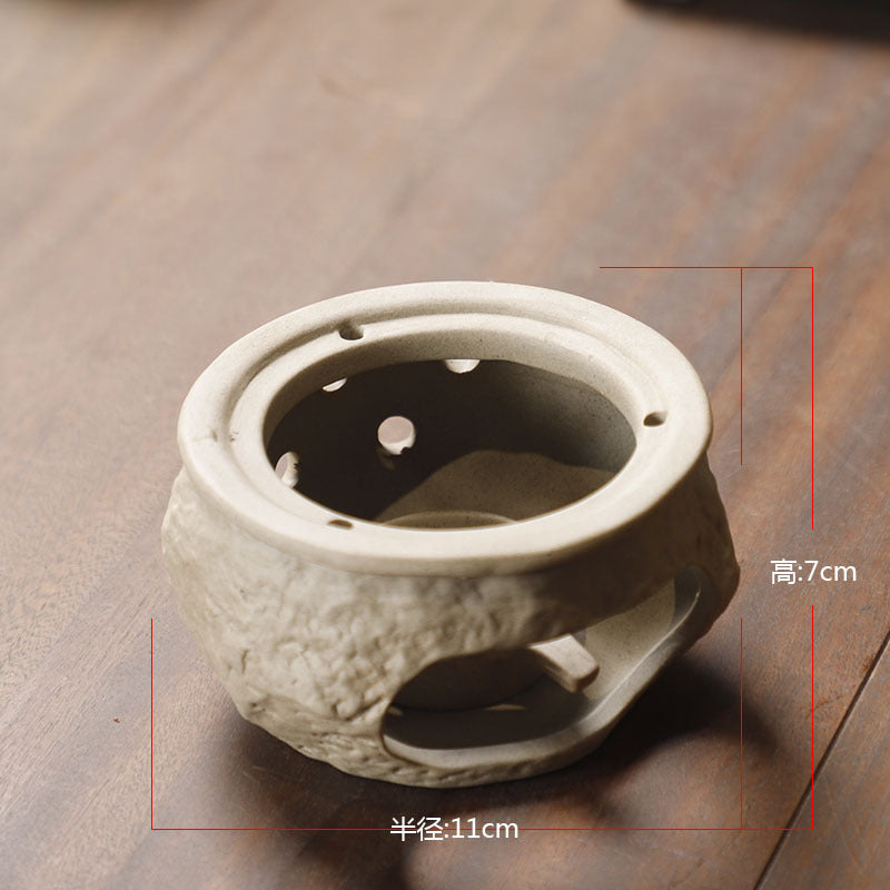 Yuerui New Rustic Pottery Constant Temperature Alcohol Tea Brewing Pot Set with Handle, Balcony Tea Brewing Stove Complete Set Wholesale Pottery