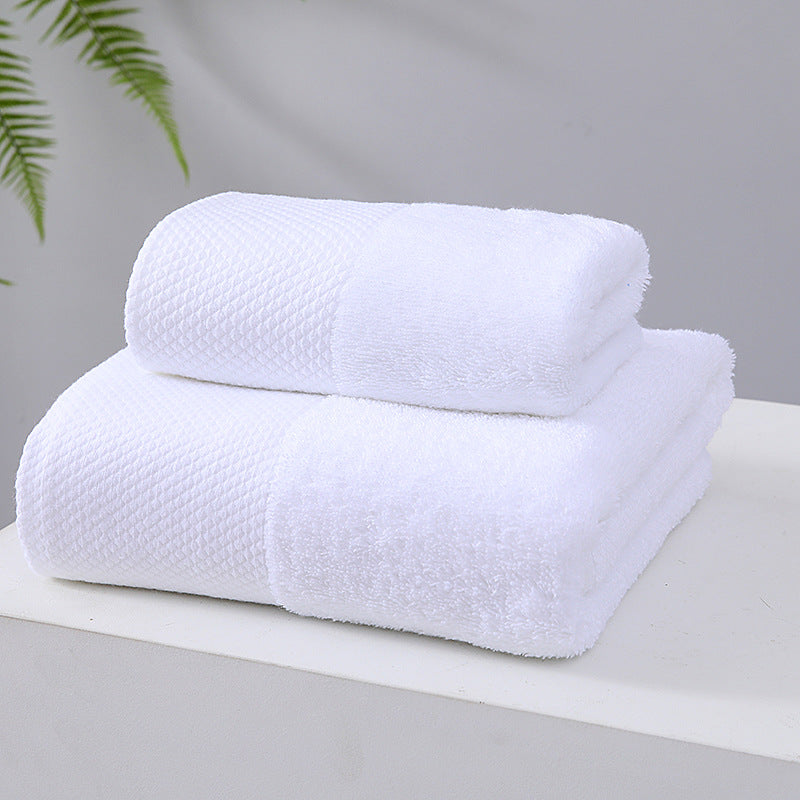 Hotel towel bath towel extra large absorbent pure cotton beauty salon hotel hot spring bed & breakfast white towel bath towel can add Logo
