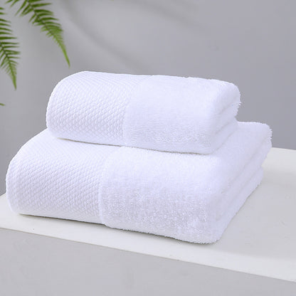 Hotel towel bath towel extra large absorbent pure cotton beauty salon hotel hot spring bed & breakfast white towel bath towel can add Logo