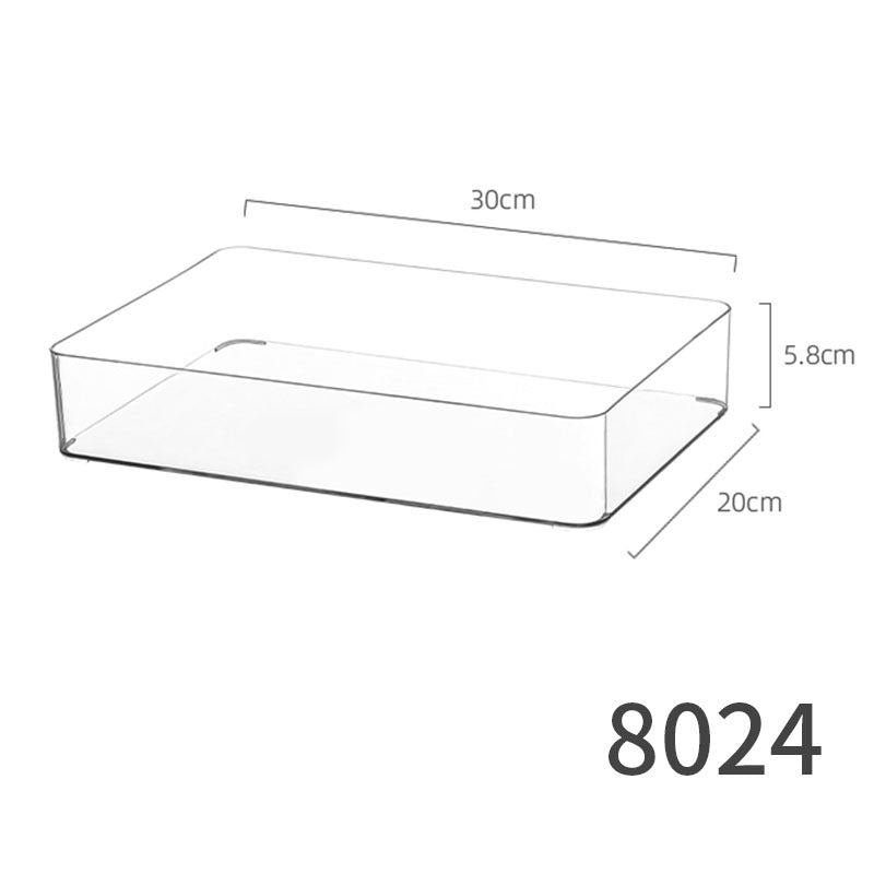 Desktop Storage Box Drawer Built-in Partition Transparent Acrylic Narrow Long Rectangular Cosmetic Workstation Kitchen