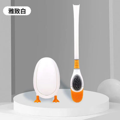 [Patented Authentic] New Diving Cartoon Duck Silicone Toilet Brush Home with Base Cleaning Set Bathroom