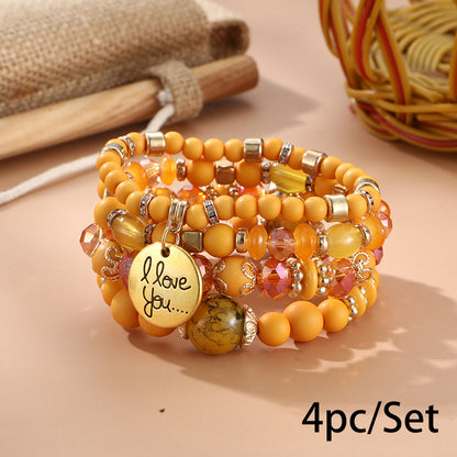 European and American Cross-Border Hot-Selling New Bohemian Bracelets Creative Tassel Multi-Layer Beaded Bracelets Fashion Jewelry