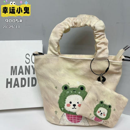 In-Stock New Small Cloth Bag Ins Cute Cartoon Women's Summer Cloth Bag Handbag Casual Tote Bag Upgrade