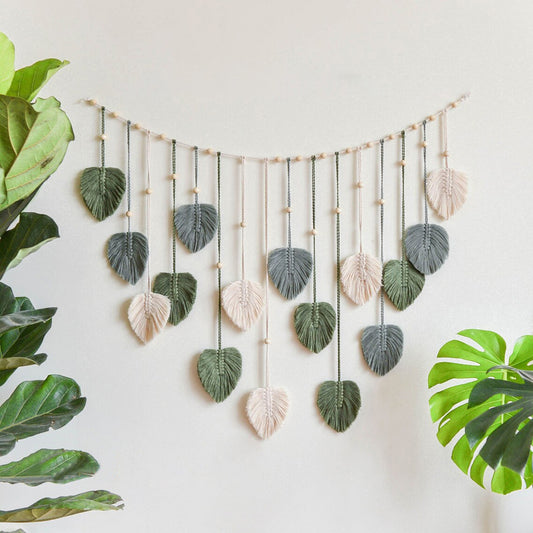 Nordic Handmade Woven Leaf Tapestry Bohemian Photo Homestay Bedroom Children's Room Background Wall Wall Decorations