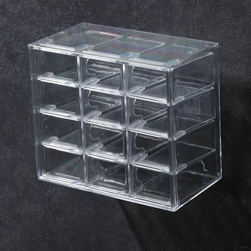 Desktop Wall Hanging Storage Box with Transparent Acrylic Cosmetics Bathroom Stationery Station Kitchen Storage Rack Bedside