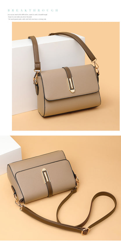 Small Square Bag for Women 2026 New Fashion Soft Leather Women's Shoulder Crossbody Bag Pure Color High-Quality Texture Middle-Aged Mom Bag