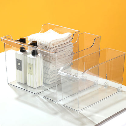Desktop Storage Box Narrow Long Slim High Gap Transparent Acrylic Snack Kitchen Mirror Cabinet File Bathroom Cosmetics
