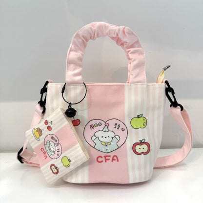 New Girls Handbag Storage Bag Cute Lunch Box Bag Handbag Mother Bag Korean Cartoon Bag Hand Bag