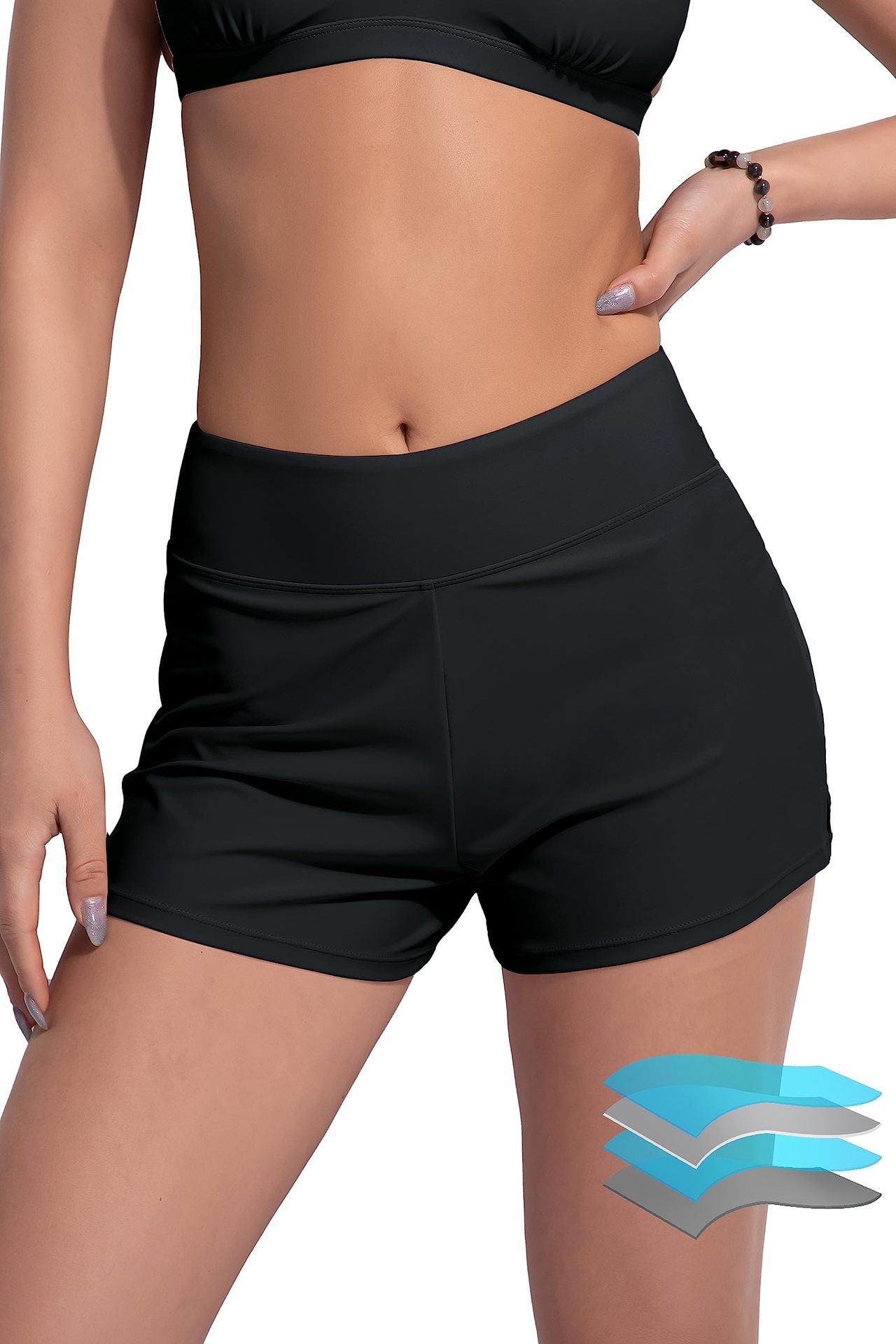 Summer Bag Hip Slim-fit Elastic Yoga Fitness Sports Beach Swimming Flat Angle Menstrual Pants with Briefs